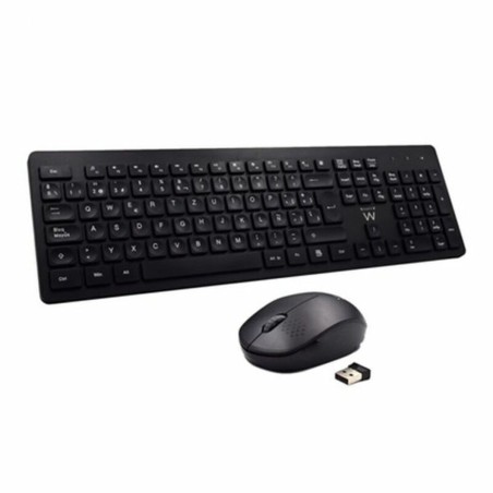 Tastatur mit Drahtloser Maus Ewent EW3256 2.4 GHz Schwarz Qwerty Spanisch QWERTY