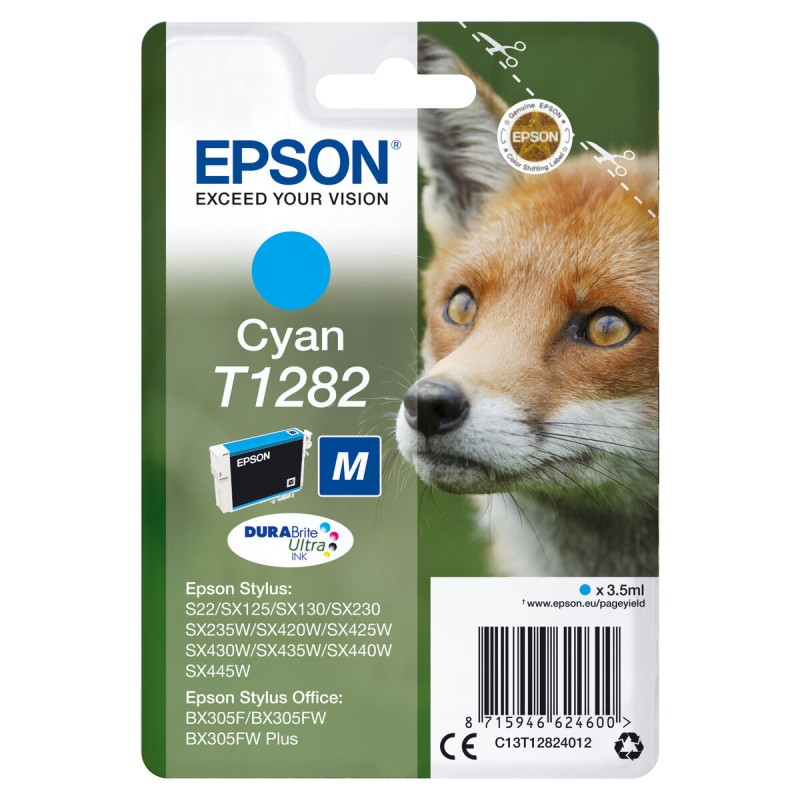 Original Tintenpatrone Epson C13T12824012 Türkis