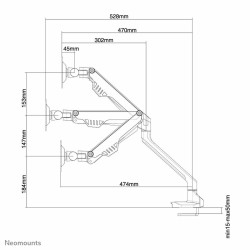 Bildschirm-Träger für den Tisch Neomounts FPMA-D750WHITE