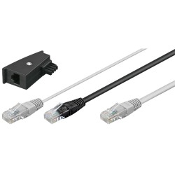 UTP starres Netzwerkkabel der Kategorie 6 Wentronic 95286 Schwarz Schwarz/Grau 3 m