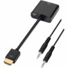 HDMI-zu-SVGA-Adapter mit Audio Aisens A122-0126 Schwarz 10 cm