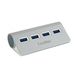 Hub USB CoolBox COO-HU4ALU3 Aluminium (4 Anschlüsse)