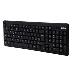 Tastatur mit Drahtloser Maus Nilox NXKMWE0001 Schwarz Qwerty Spanisch QWERTY