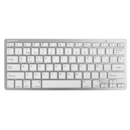 Tastatur Silver HT Teclado Inalámbrico Colors Edition - Blanco Qwerty Spanisch Silberfarben