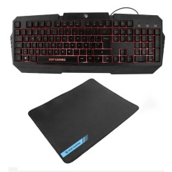 Tastatur mit Maus DeepGaming DG-KTRAA-15 Schwarz Bunt Qwerty Spanisch