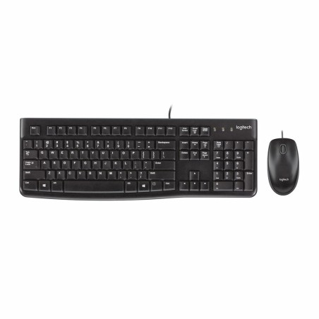 Tastatur mit Maus Logitech MK120 QWERTZ Schwarz Deutsch