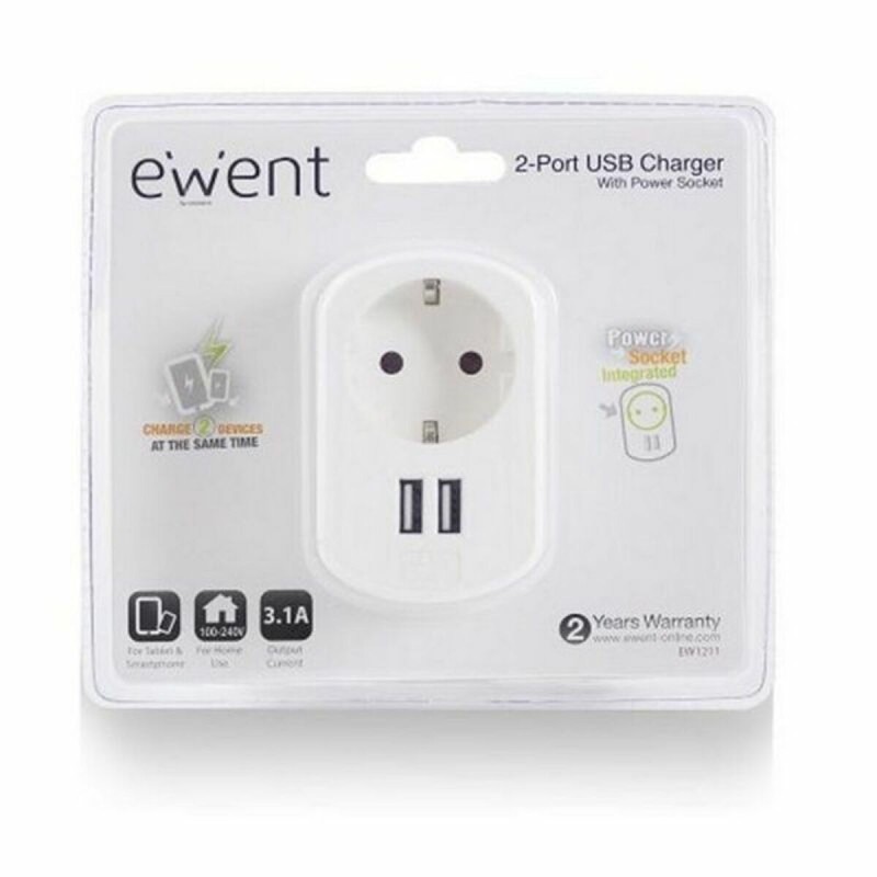 Wandstecker mit 2 USB-Ports Ewent EW1211 3,1 A