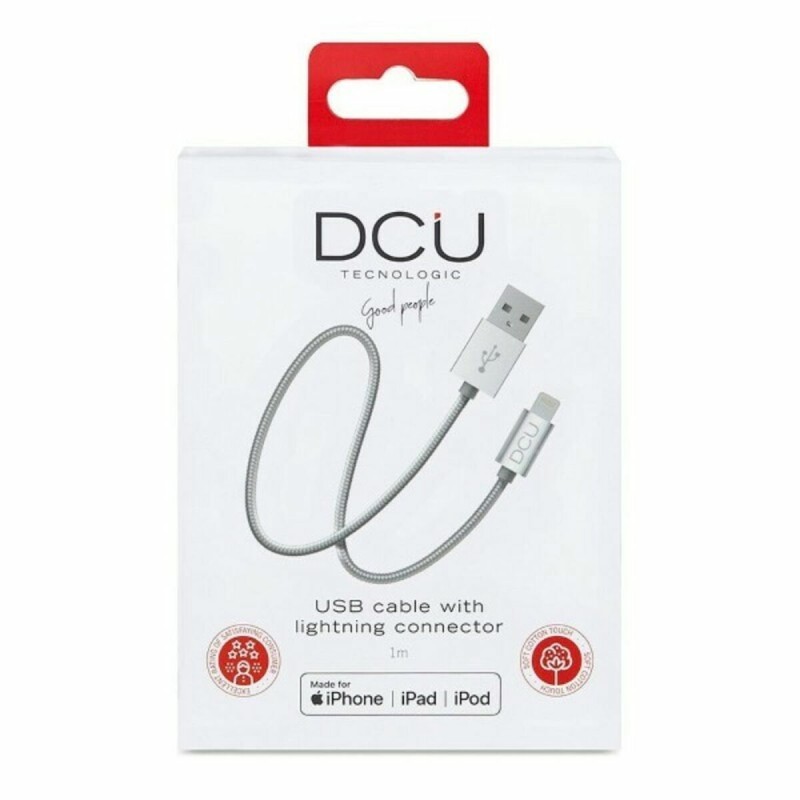 USB-Ladekabel Lightning iPhone DCU Silberfarben 1 m