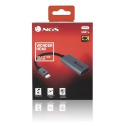 USB-C-zu-HDMI-Adapter NGS NGS-HUB-0055 Grau 4K Ultra HD Schwarz Schwarz/Grau