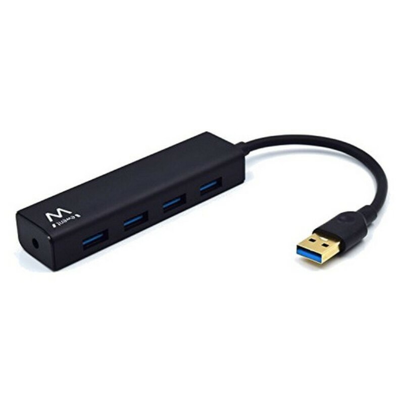 Hub USB Ewent EW1136 4 x USB 3.0 Schwarz