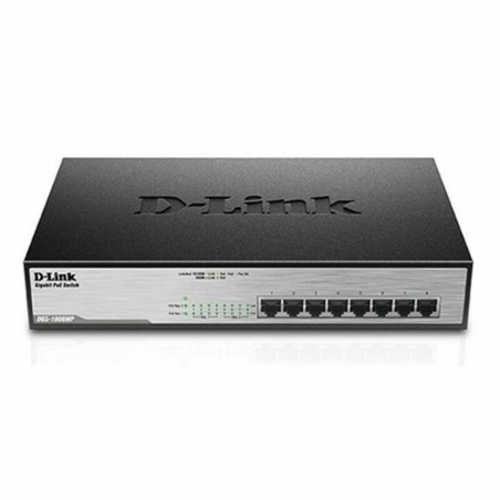 Schalter für das Büronetz D-Link DGS-1008MP 16 Gbps LAN 140W Schwarz