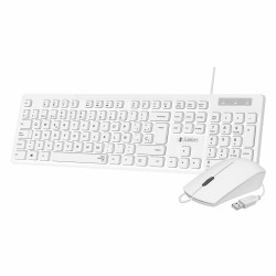 Tastatur mit Maus Subblim SUBKBC-CSSK02 Weiß Qwerty Spanisch QWERTY