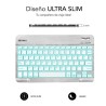 Bluetooth-Tastatur Subblim SUB-KBT-SMBL30 Bunt Silberfarben Qwerty Spanisch QWERTY