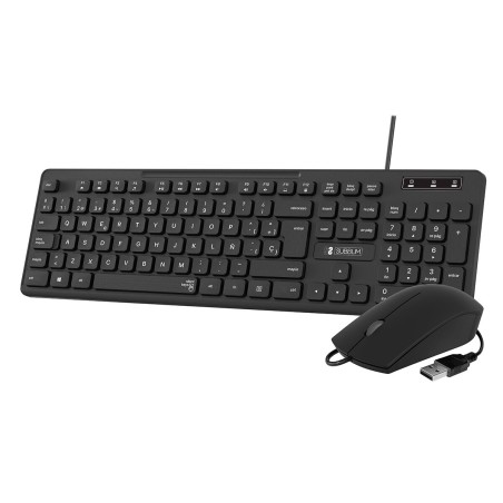 Tastatur mit Maus Subblim SUBKBC-CSSK01 Schwarz QWERTY