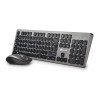 Tastatur mit Drahtloser Maus NGS Qwerty Spanisch Schwarz/Silberfarben