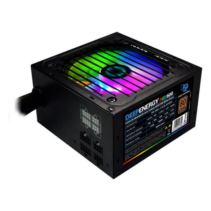 Stromquelle CoolBox DG-PWS600-MRBZ RGB 600W Schwarz 600 W