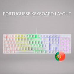 Tastatur Mars Gaming MK422 Weiß Qwerty Portugiesisch