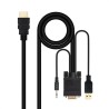 HDMI-zu-VGA-Adapter mit Audio NANOCABLE 10.15.4350 1,8 m Schwarz