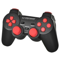 Gaming Controller Esperanza Warrior GX300 USB 2.0 Schwarz Rot PC Windows