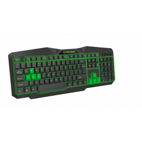 Tastatur Esperanza EGK201G Schwarz grün Schwarzweiß Schwarz/Grün Englisch QWERTY