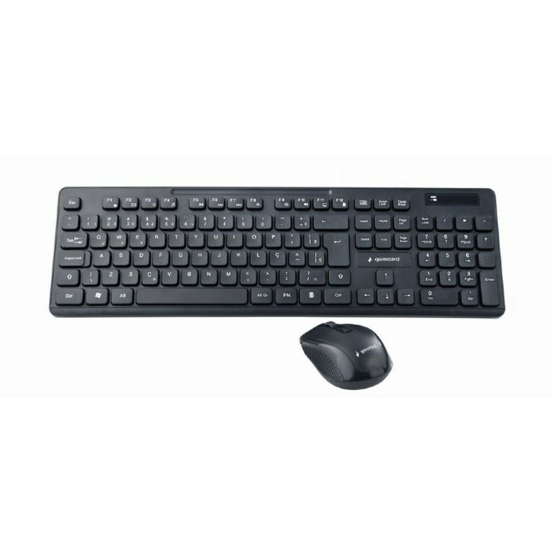 Tastatur mit Maus GEMBIRD KBS-WCH-03 Qwerty UK Schwarz Schwarzweiß QWERTY Qwerty US