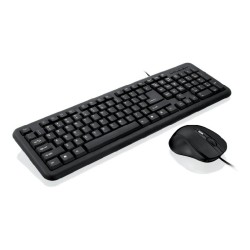 Tastatur mit Maus Ibox OFFICE KIT II Schwarz Schwarzweiß Englisch QWERTY