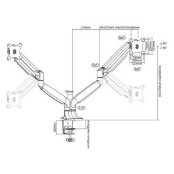 Bildschirm-Träger für den Tisch TooQ DB3132TNR-S 13" - 32" 32" 18 kg