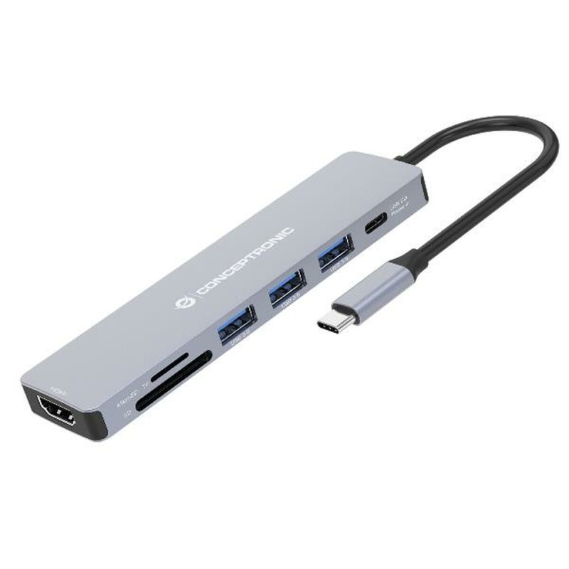 Hub USB Conceptronic 110519207101 Grau Bunt 100 W