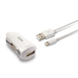 Auto-Ladegerät + Lightning-Kabel MFi KSIX Apple-compatible 2.4 A