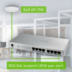 Switch ZyXEL GS1008HP-EU0101F 16 Gbps