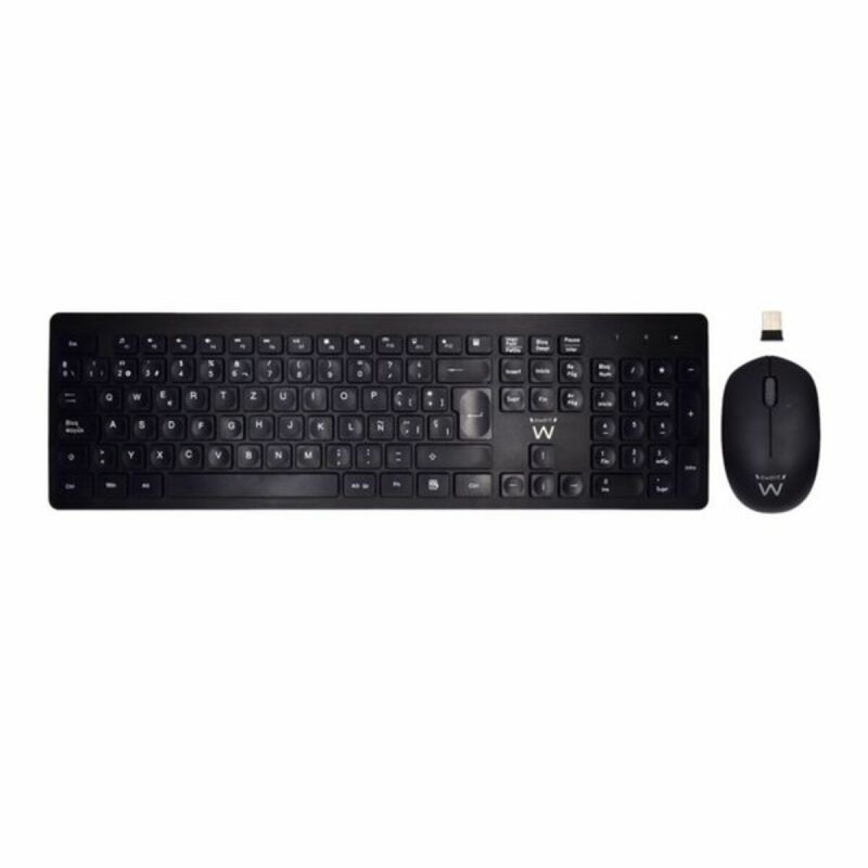 Tastatur mit Drahtloser Maus Ewent EW3256 2.4 GHz Schwarz Spanisch