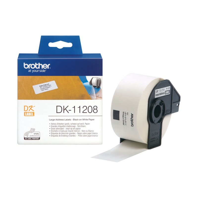 Drucker-Etiketten Brother DK11208 Weiß Schwarz/Weiß