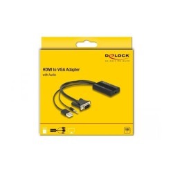 HDMI-zu-VGA-Adapter mit Audio DELOCK 64172 Schwarz 25 cm