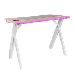 Schreibtisch Mars Gaming MGD100RGBP Weiß Rosa Stahl 100 x 60 cm