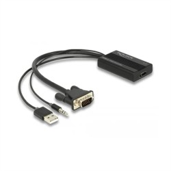 HDMI-zu-VGA-Adapter mit Audio DELOCK 64172 Schwarz 25 cm