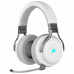 Bluetooth Kopfhörer mit Mikrofon Corsair Virtuoso RGB Weiß Schwarz Bunt