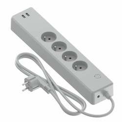 Steckdosenleiste mit 4 Steckdosen ohne Schalter Calex USB x 2
