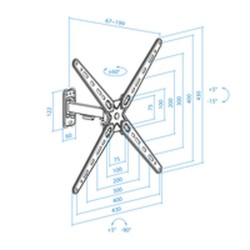 Wandhalterung TooQ LP1355TN-B 55" 13" 25 kg