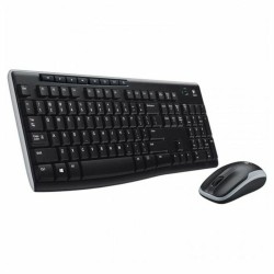 Tastatur mit Drahtloser Maus Logitech MK270 Schwarz Spanisch Qwerty Spanisch