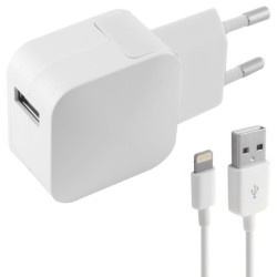 Wand-Ladegerät + Lightning-Kabel MFI KSIX Apple-compatible 2.4A USB iPhone