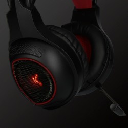 Gaming Headset mit Mikrofon KSIX Drakkar USB LED Schwarz Rot