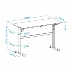 Schreibtisch TooQ TQESSD01-BK Schwarz Stahl (140 x 60 cm)