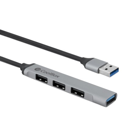 Hub USB CoolBox COO-HUB195 Grau Silberfarben