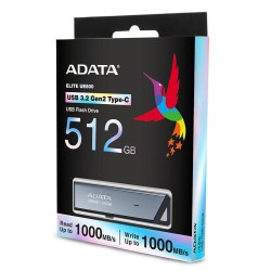 USB Pendrive Adata AELI-UE800-512G-CSG 512 GB Schwarz Stahl