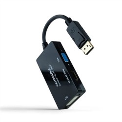 DisplayPort-zu-VGA/DVI/HDMI-Adapter NANOCABLE 10.16.3301-ALL 20 cm Schwarz