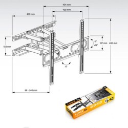 TV Wandhalterung mit Arm Axil AC0593E 26"-65" 30 Kg 26" 30 Kg