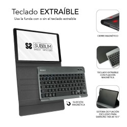 Hülle für Tablet und Tastatur Subblim SUBKT3BTS055 Schwarz Qwerty Spanisch QWERTY