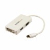 Mini DisplayPort-zu-VGA/DVI/HDMI-Adapter Startech MDP2VGDVHDW Weiß Schwarz