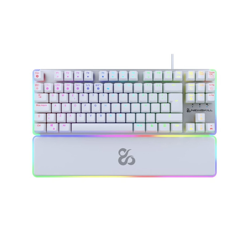 Gaming Tastatur Newskill Gungnyr TKL Pro Ivory Qwerty Spanisch Weiß LED RGB