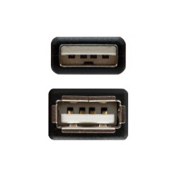 USB 2.0-Kabel NANOCABLE 10.01.0202 1 m Schwarz